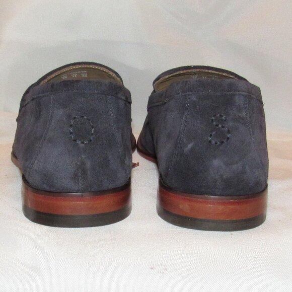 Oliver Sweeney Keyworth Navy Blue Calf Suede Penny Loafers Sze 10 Excellent Cond - Picture 3 of 12